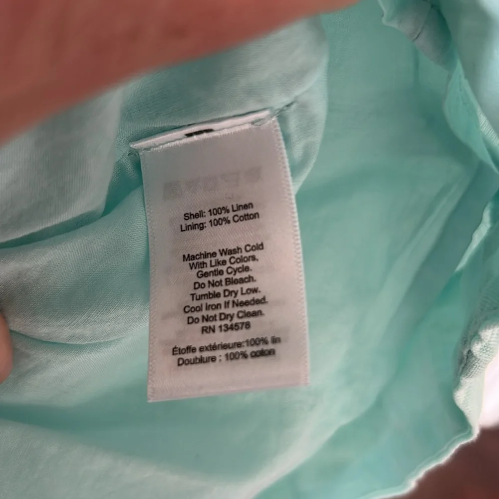 Vineyard Vines Cisco pintuck swing dress in pretty aqua linen - Picture 6 of 6